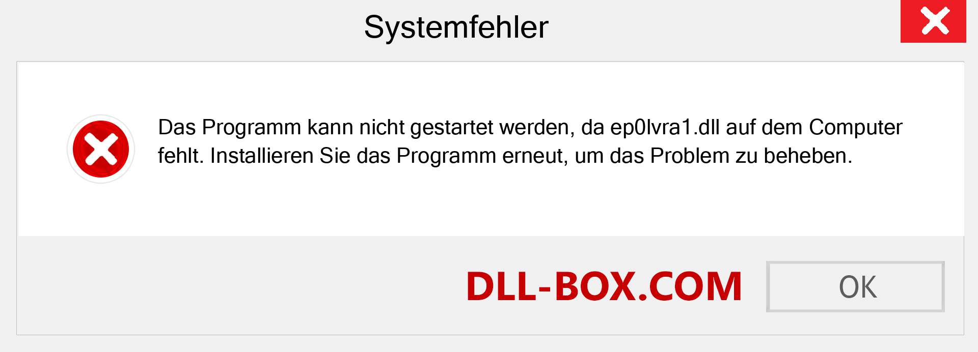 ep0lvra1.dll-Datei fehlt?. Download für Windows 7, 8, 10 - Fix ep0lvra1 dll Missing Error unter Windows, Fotos, Bildern